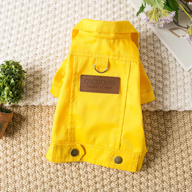 Denim Jacket for Dogs - Fashionable Pet Traction Wear