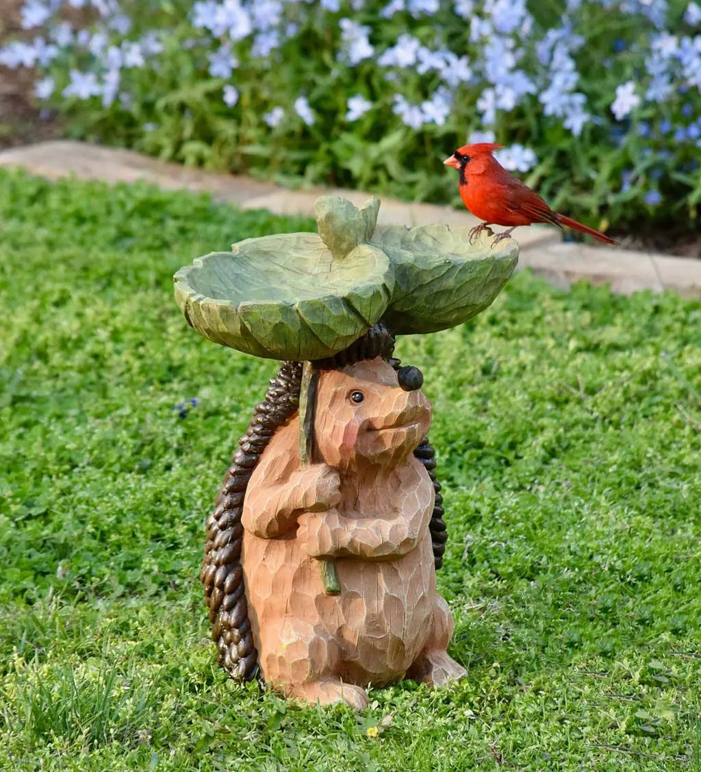 Outdoor Bird Feeder and Garden Decorations (Dog & Rooster)