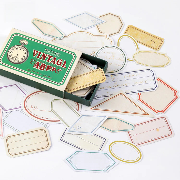 Vintage Practicalism Drawer Sticker Set - 60 Pieces