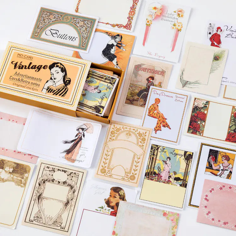 Vintage Practicalism Drawer Sticker Set - 60 Pieces