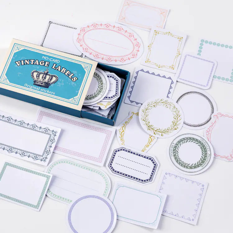 Vintage Practicalism Drawer Sticker Set - 60 Pieces