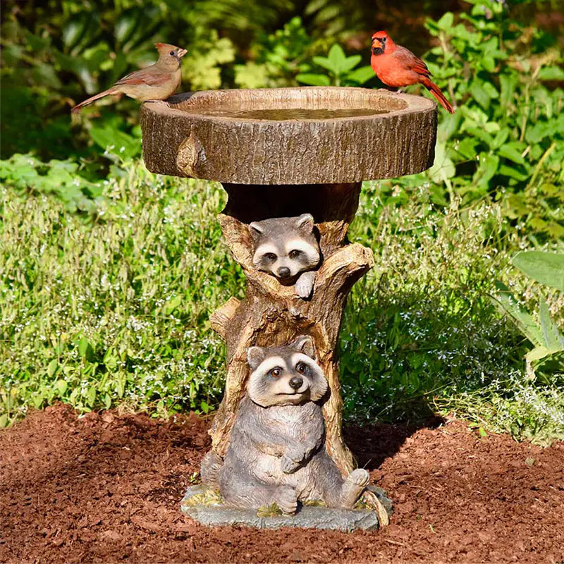 Outdoor Bird Feeder and Garden Decorations (Dog & Rooster)