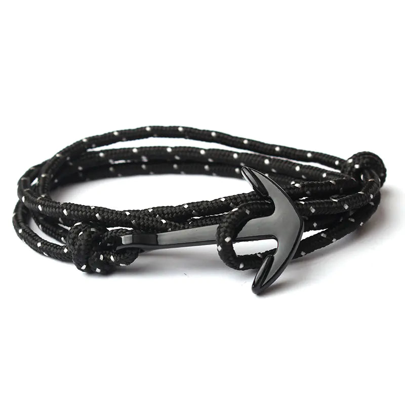 Navy Boat Anchor Woven Bracelet Design