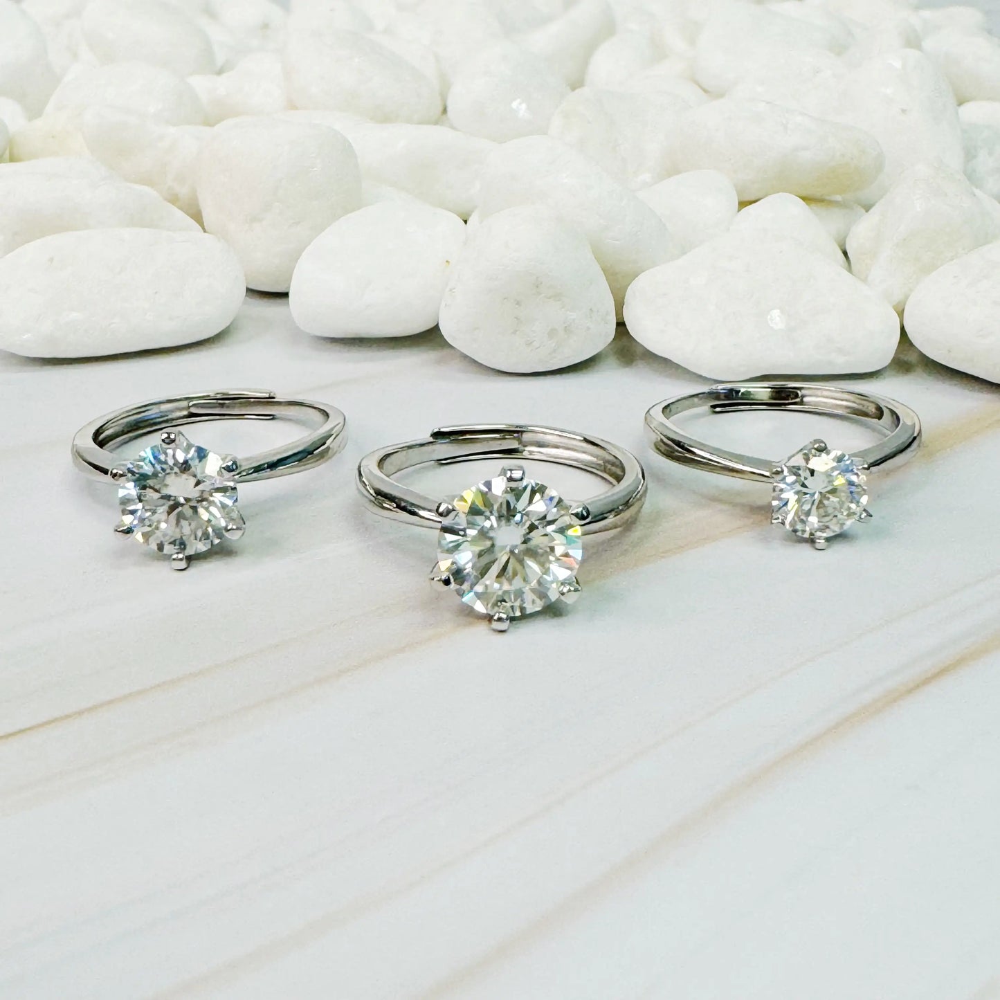 Firing Solitaire Moissanite Ring