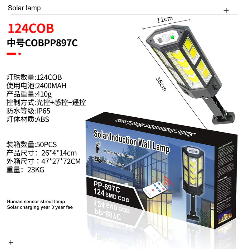Outdoor Solar LED Wall Light for Home and Garden Use
