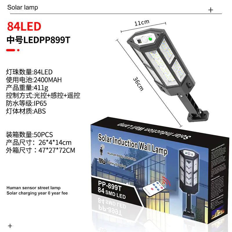 Outdoor Solar LED Wall Light for Home and Garden Use