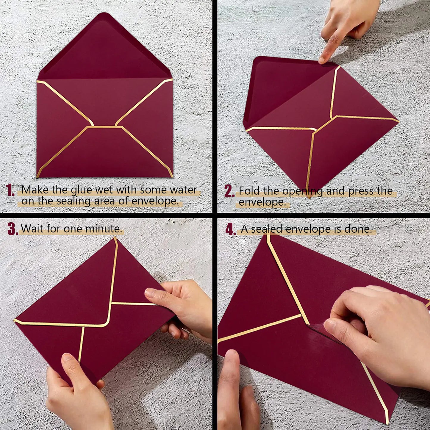 Gold-Rimmed Wedding Invitation Envelope Bags