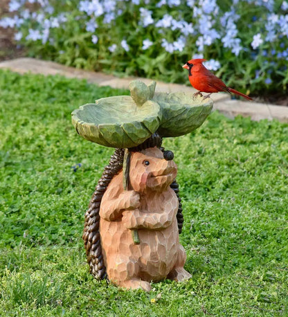 Outdoor Bird Feeder and Garden Decorations (Dog & Rooster)
