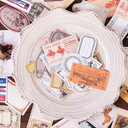 Vintage Practicalism Drawer Sticker Set - 60 Pieces