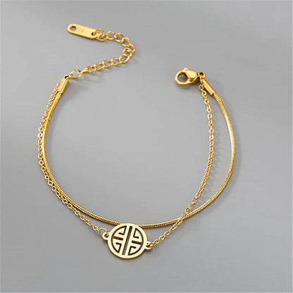 Irregular Zircon Circle Metal Wind Bracelet