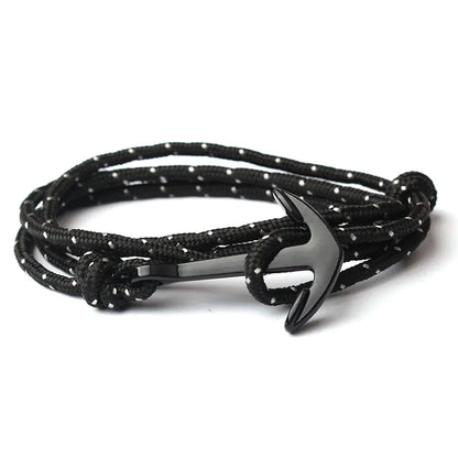 Navy Boat Anchor Woven Bracelet Design