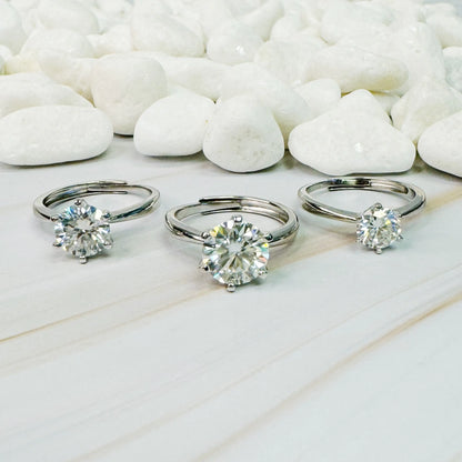 Firing Solitaire Moissanite Ring