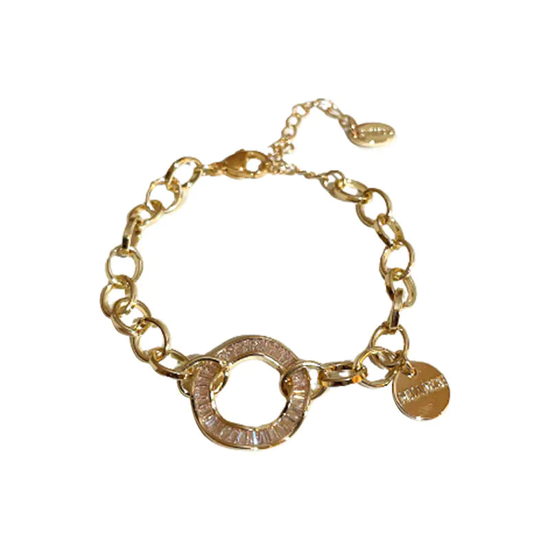 Irregular Zircon Circle Metal Wind Bracelet